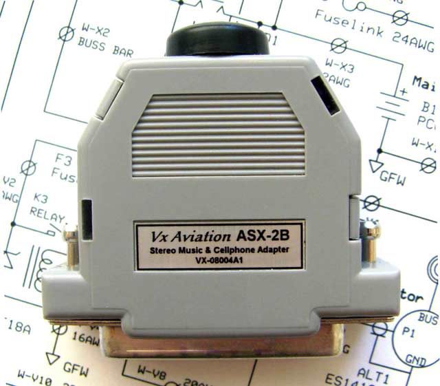 VX Aviation ASX-2B Stereo Music Headset Adapter