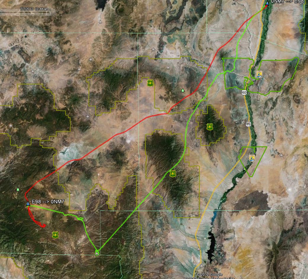 Google Earth GPS Track Negrito New Mexico Flying