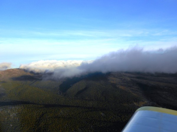 Clouds on the Monzano Mountains RV-3 Flying Aircraft