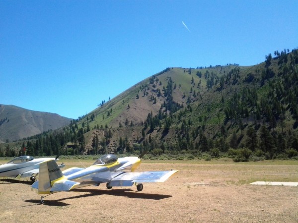 Aircraft Flying RV-3 Backcountry Airstrip Thomas Creek