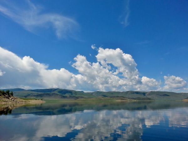 Newmar Dutch Star Clark Canyon Reservoir Kayak Cliff Reflections