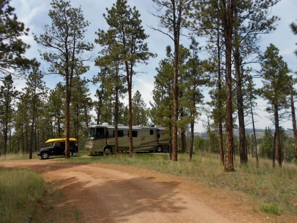 Newmar Dutch Star Montana Red Shale campground Custer National Forest