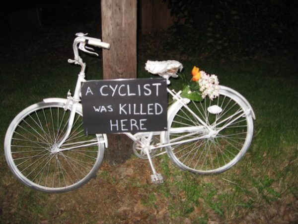 Ghost Bike White Bicycle Cyclist Killed Struck Murdered