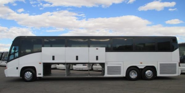 2017 MCI 102-EL3 missy bus conversion basement storage space