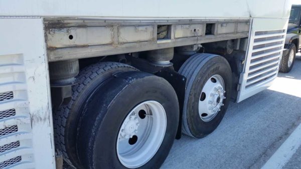 Missy 1998 MCI 102-EL3 coach bus conversion tire blowout bang