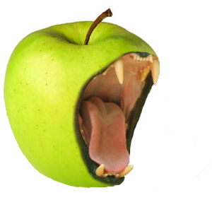 Evil Green Apple Allergy Allergic Pain back