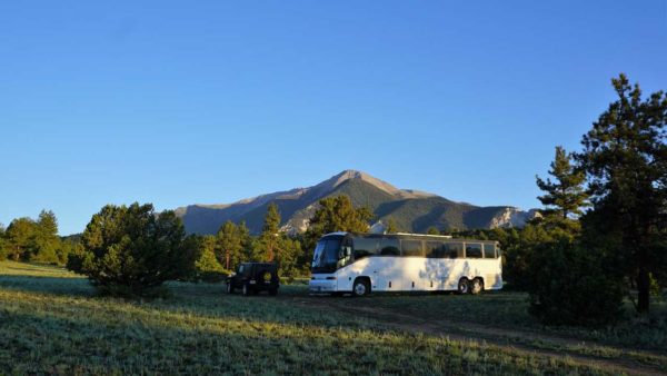 Gunnison National Forest Colorado Mountains Missy Boondocking bus conversion
