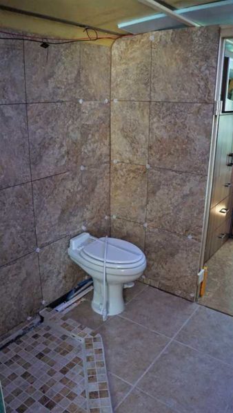 Missy MCI bus coach shower tile bathroom