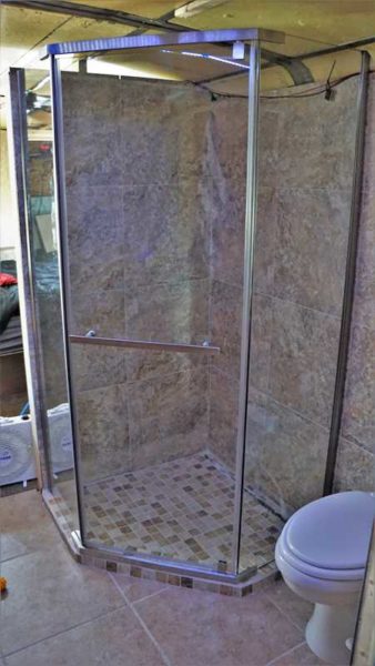 Missy MCI bus coach shower tile bathroom