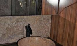 Medicine Cabinet Bathroom Backsplash Tile Granite Travertine Vessel Sink Brass mirror broken