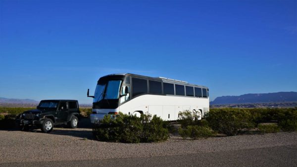 Missy elephant butte lake state park MCI bus conversion RV camping