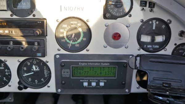 RV-4 Lycoming EIS fuel flow level gauge