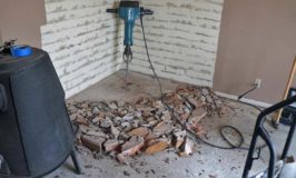 jackhammer wood burning stove brick mortar rumble
