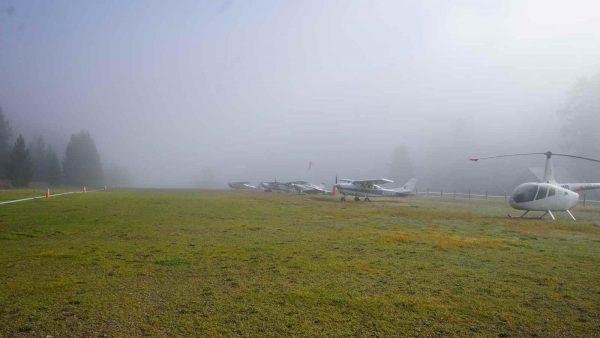 RV-4 Idaho backcountry camping aircraft big creek lodge fog