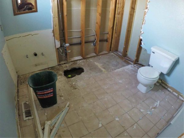 master bathroom remodel deconstruction removal